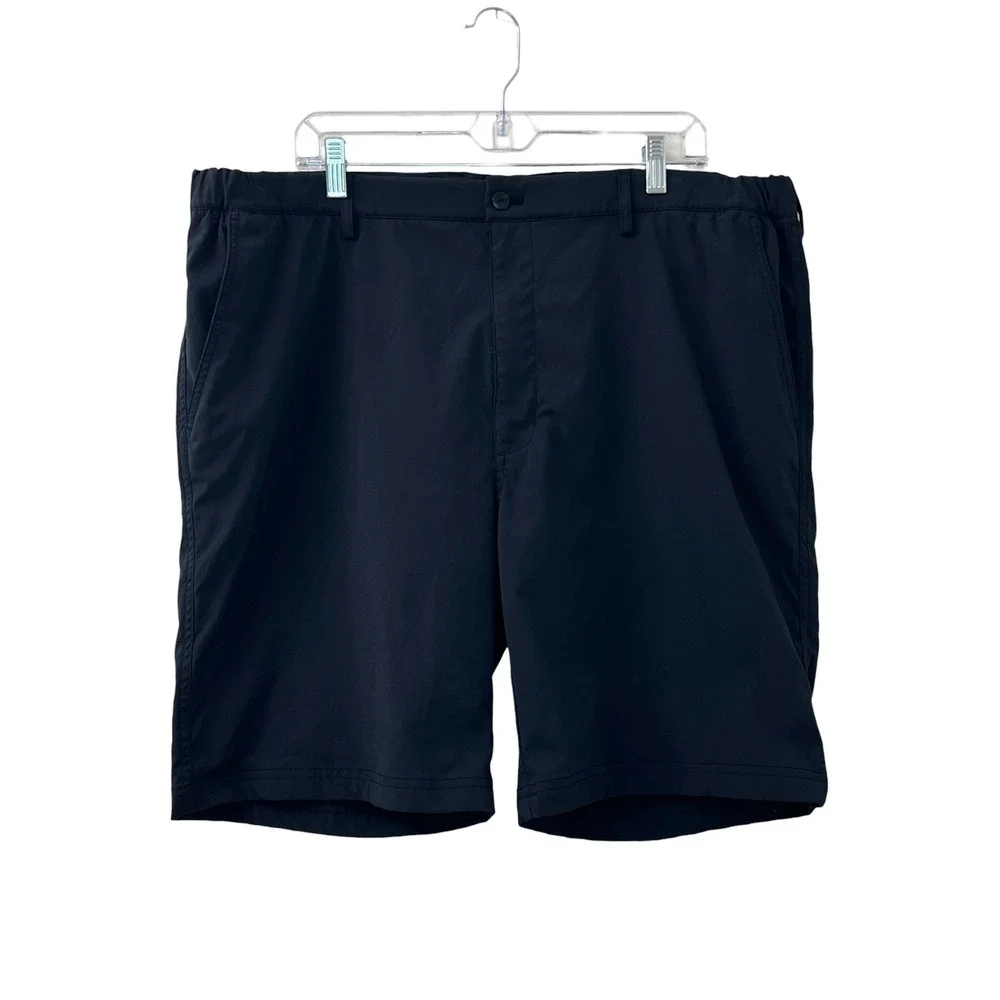 Greg Norman Mens Black Performance Golf Shorts Size 40 Stretch Flat Front Casual